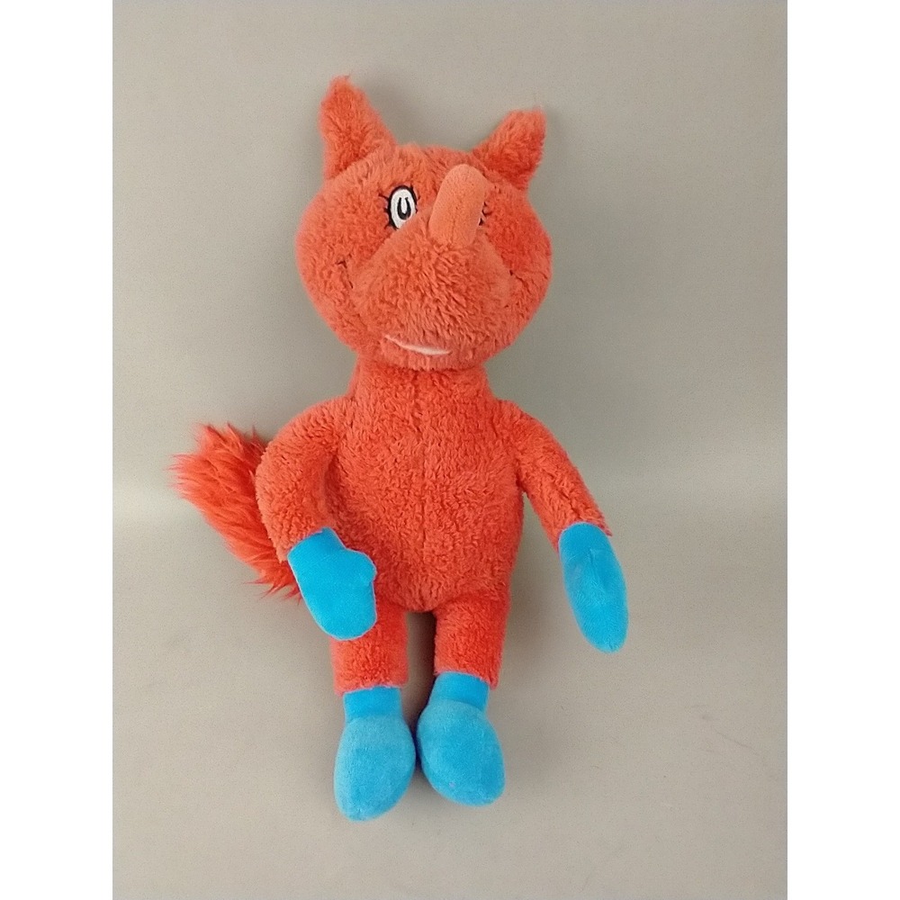 Kohls Cares Dr Seuss Fox in Socks Plush Orange Blue Stuffed Animal Toy 15 Inch